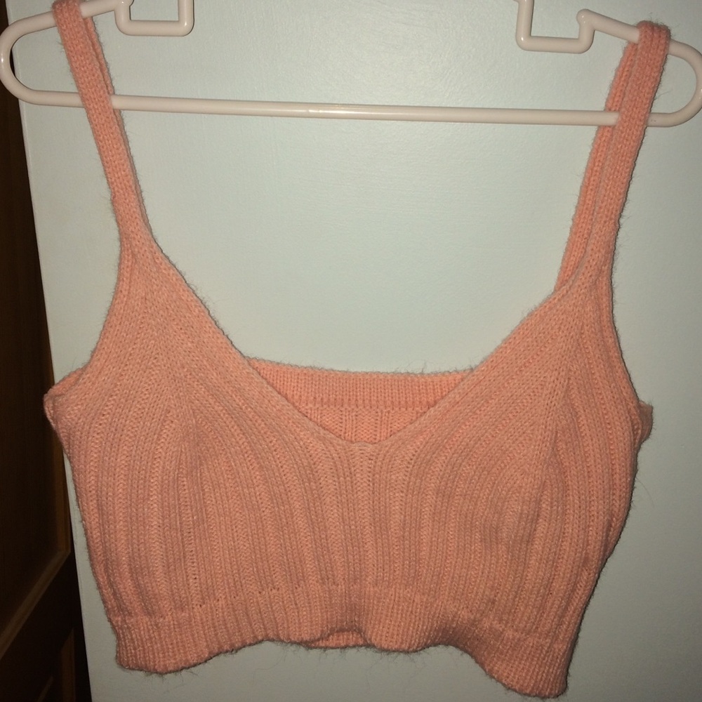 peach crochet crop top